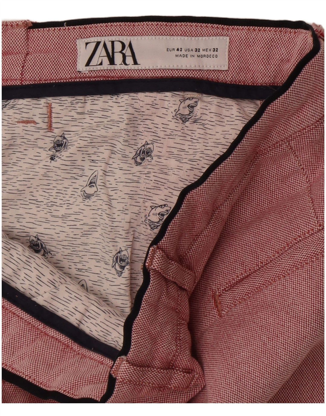 Zara Herre Chino Shorts IT 42 Large W32 Pink Bomuld