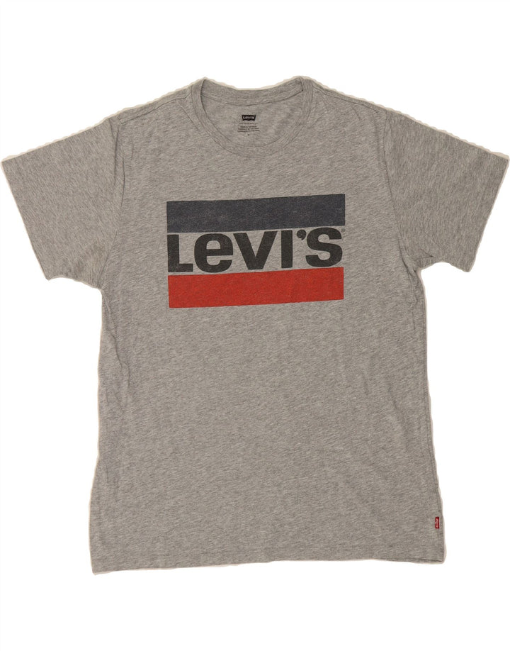 LEVI'S Mens Graphic T-Shirt Top Medium Grey Cotton Vintage Levi's and Second-Hand Levi's from Messina Hembry 