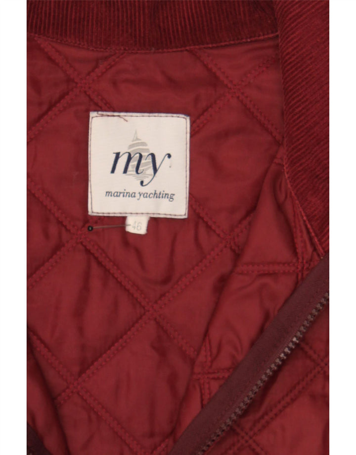 MARINA YACHTING Womens Quilted Jacket IT 46 Large Maroon Vintage Marina Yachting and Second-Hand Marina Yachting from Messina Hembry 