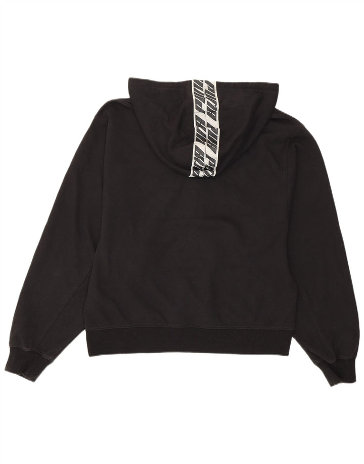 PUMA Grafisk hættetrøje til kvinder UK 16 Stor sort bomuld