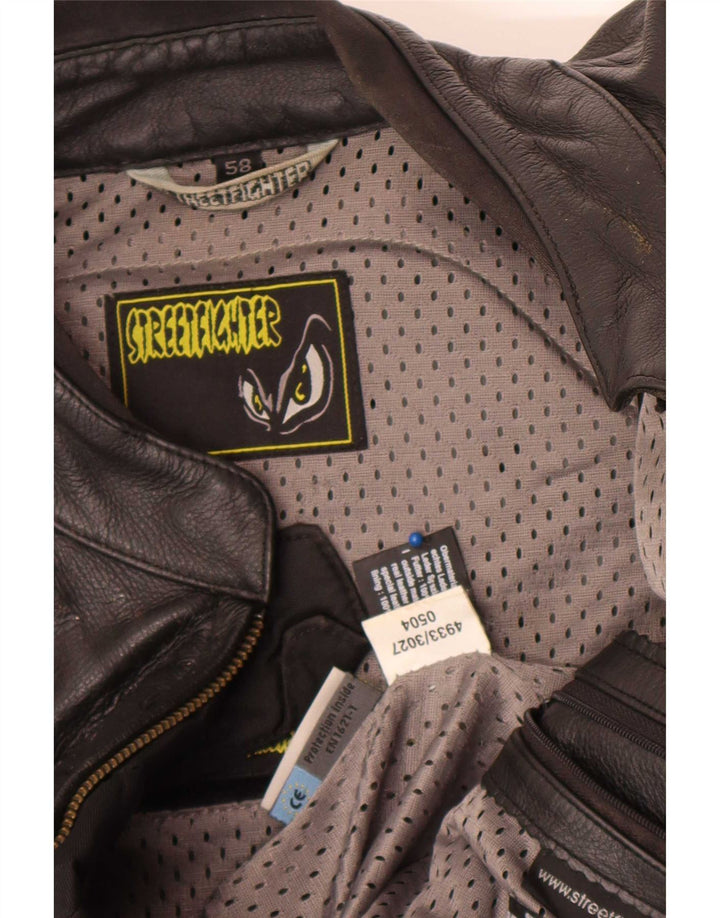 Streetfighter Herre Læder Racerjakke IT 48 4XL Sort