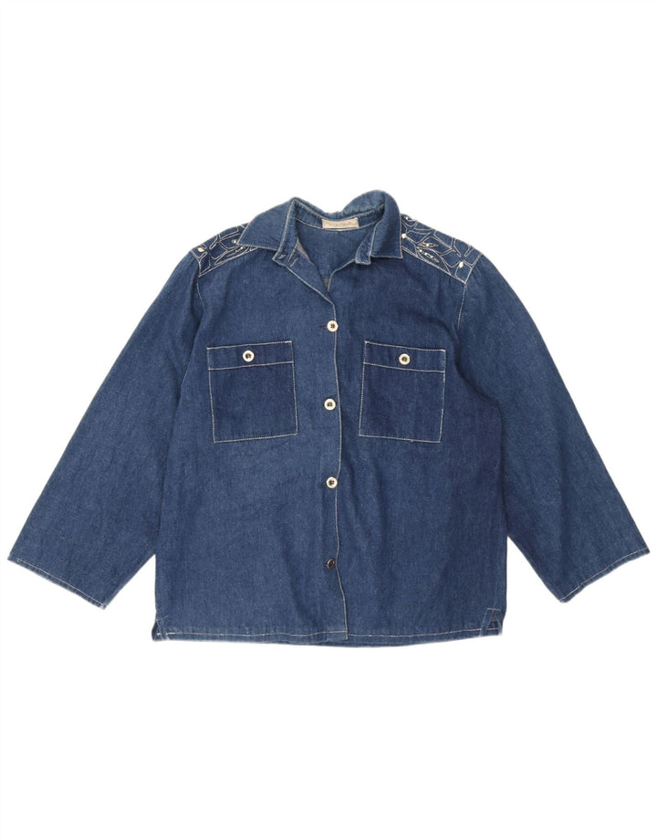 Giorgio Grati Dame denimjakke IT 44 Medium Blue Bomuld