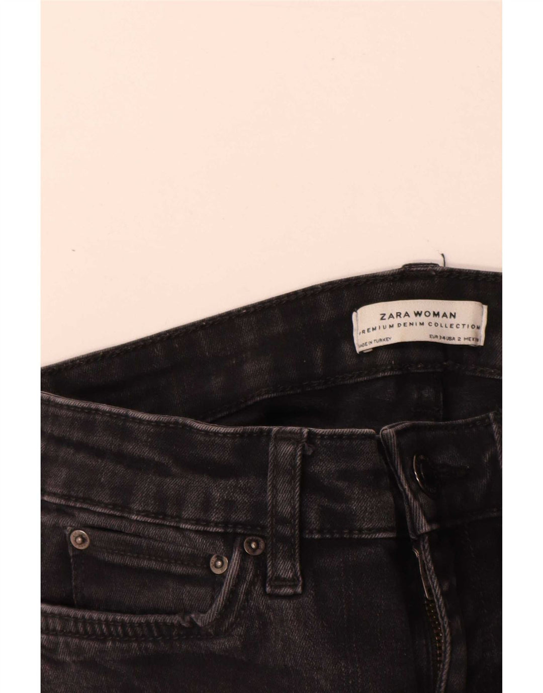 Zara Dame Flared Jeans EU 34 2XS W24 L28 Sort