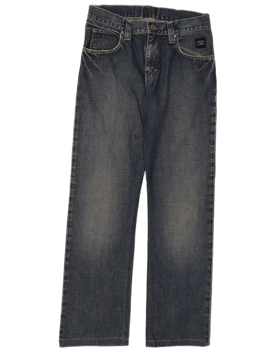 Calvin Klein Dame Straight Jeans W33 L30 Blå Bomuld
