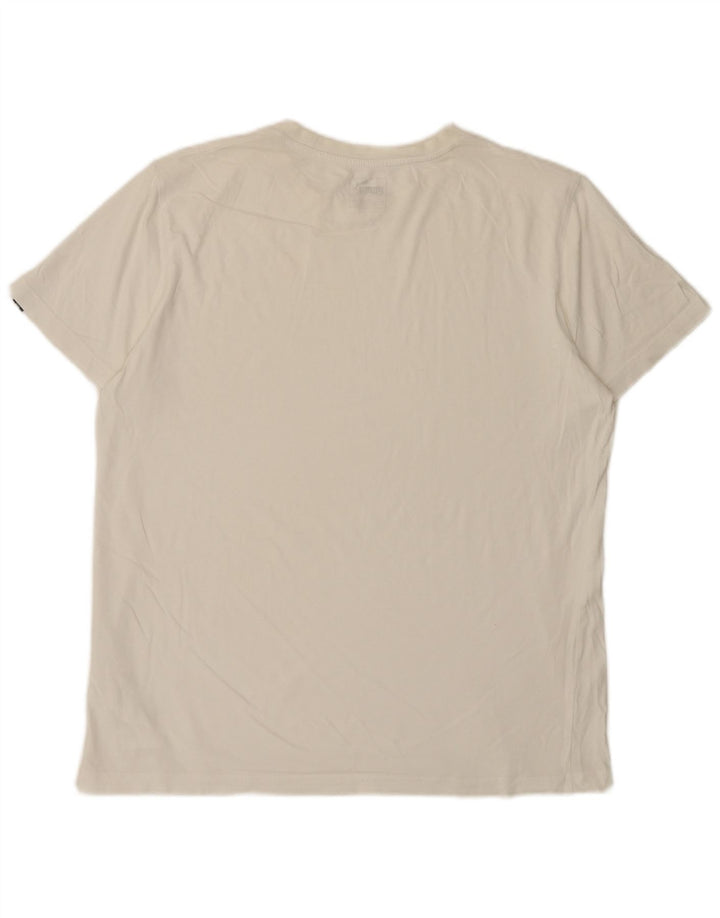 Puma Herre T-Shirt Top Stor Hvid Bomuld