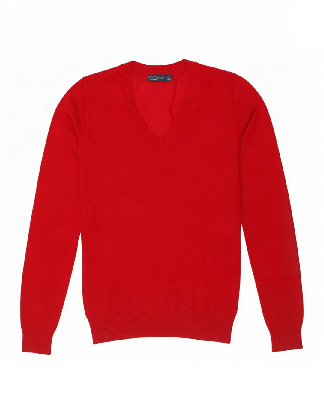 Zara Dame V-hals sweater UK 16 Stor rød viskose