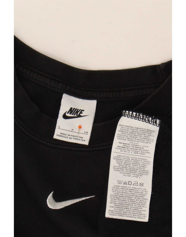 Nike Dame Oversized Sweatshirt Jumper UK 10 Small Black Bomuld