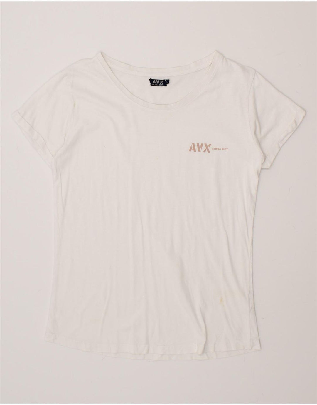 AVIREX Womens T-Shirt Top UK 14 Large White Cotton Vintage Avirex and Second-Hand Avirex from Messina Hembry 