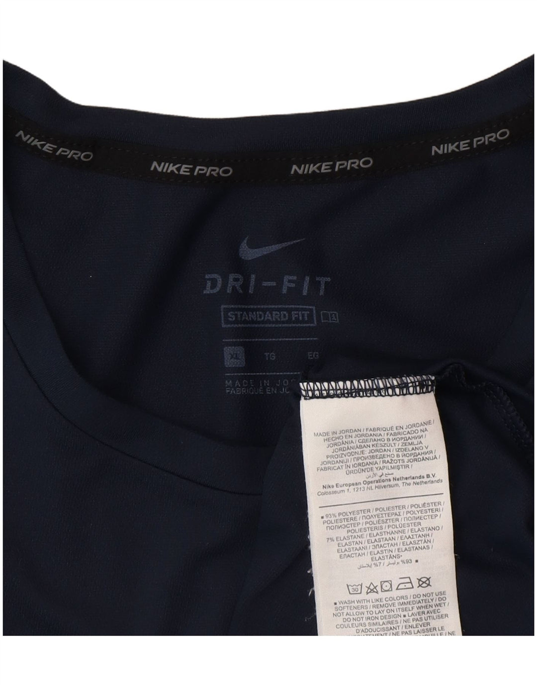 Nike Herre Dri Fit Standard Fit T-Shirt Top XL Marineblå Polyester