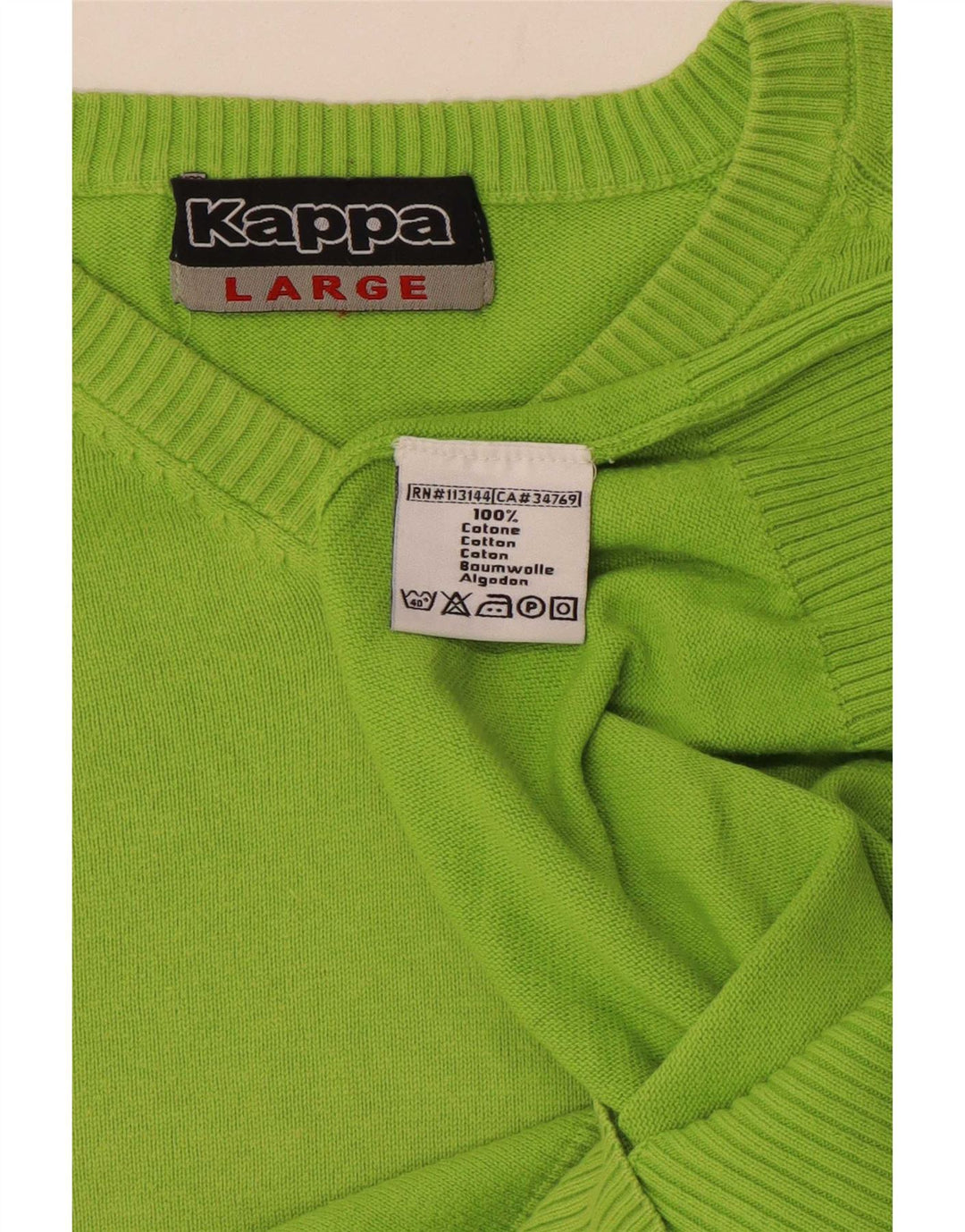 Kappa Herre V-hals sweater Stor grøn bomuld
