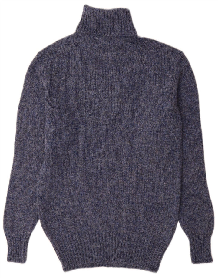 Vintage Herre rullehals sweater lille blå ny uld