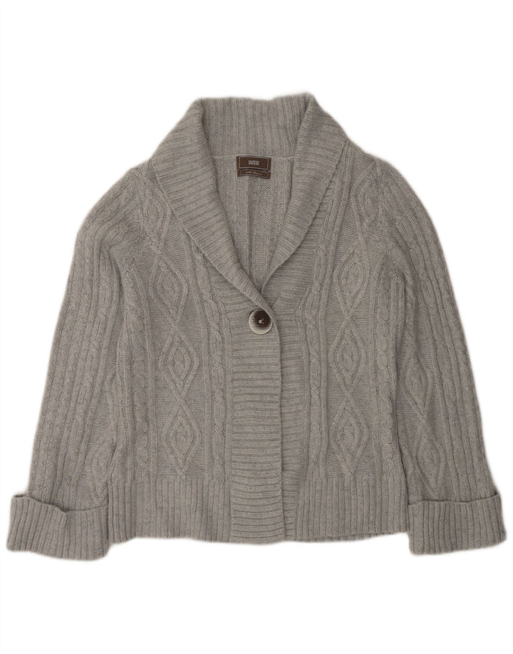 Marks & Spencer Dame Cardigan Sweater UK 12 Medium Grå Akryl