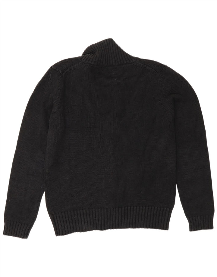 Zara Herre Cardigan Sweater Medium Sort Bomuld Classic