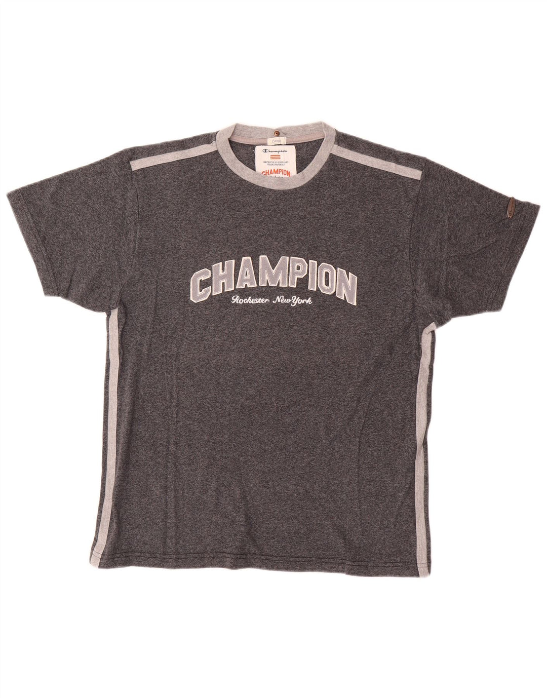 Champion Herre Grafisk T-Shirt Top Stor Grå Bomuld