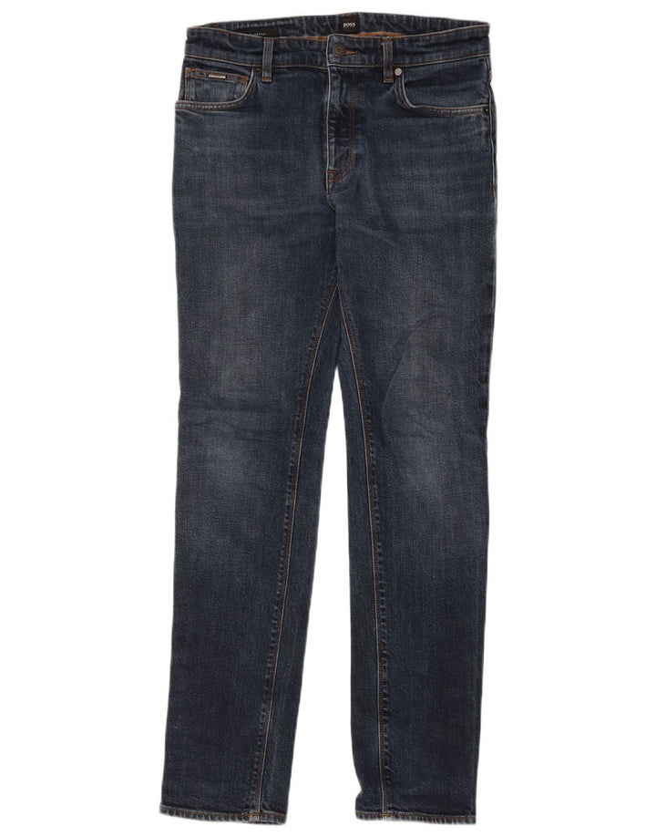 Hugo Boss Herre Slim Straight Jeans W30 L32 Marineblå