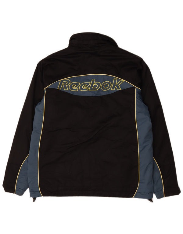 Reebok Herre Graphic Windbreaker Jacket UK 34 XS Sort Colourblock