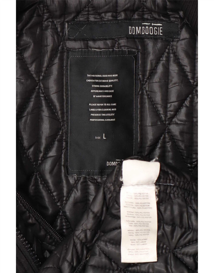 Bomboogie Herre Military Utility Jacket UK 40 Large Black Polyester