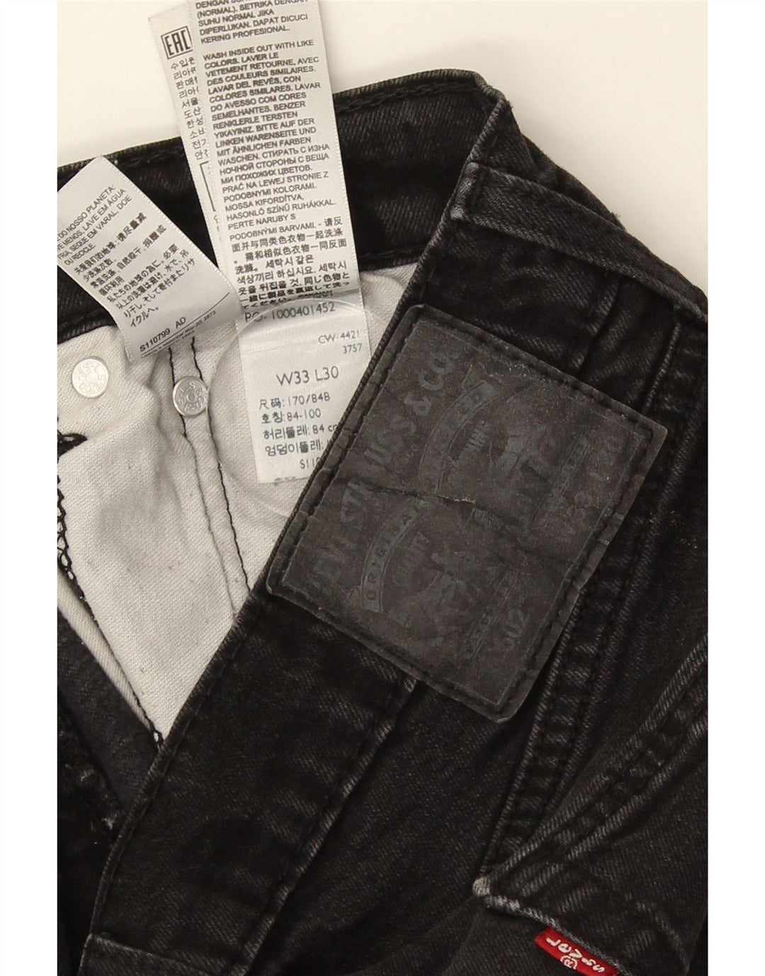 Levi's Herre 502 tilspidsede jeans W33 L27 sort bomuld