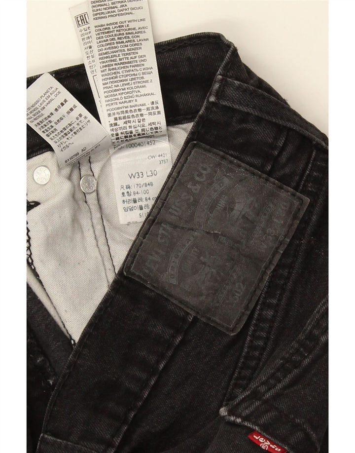 Levi's Herre 502 tilspidsede jeans W33 L27 sort bomuld