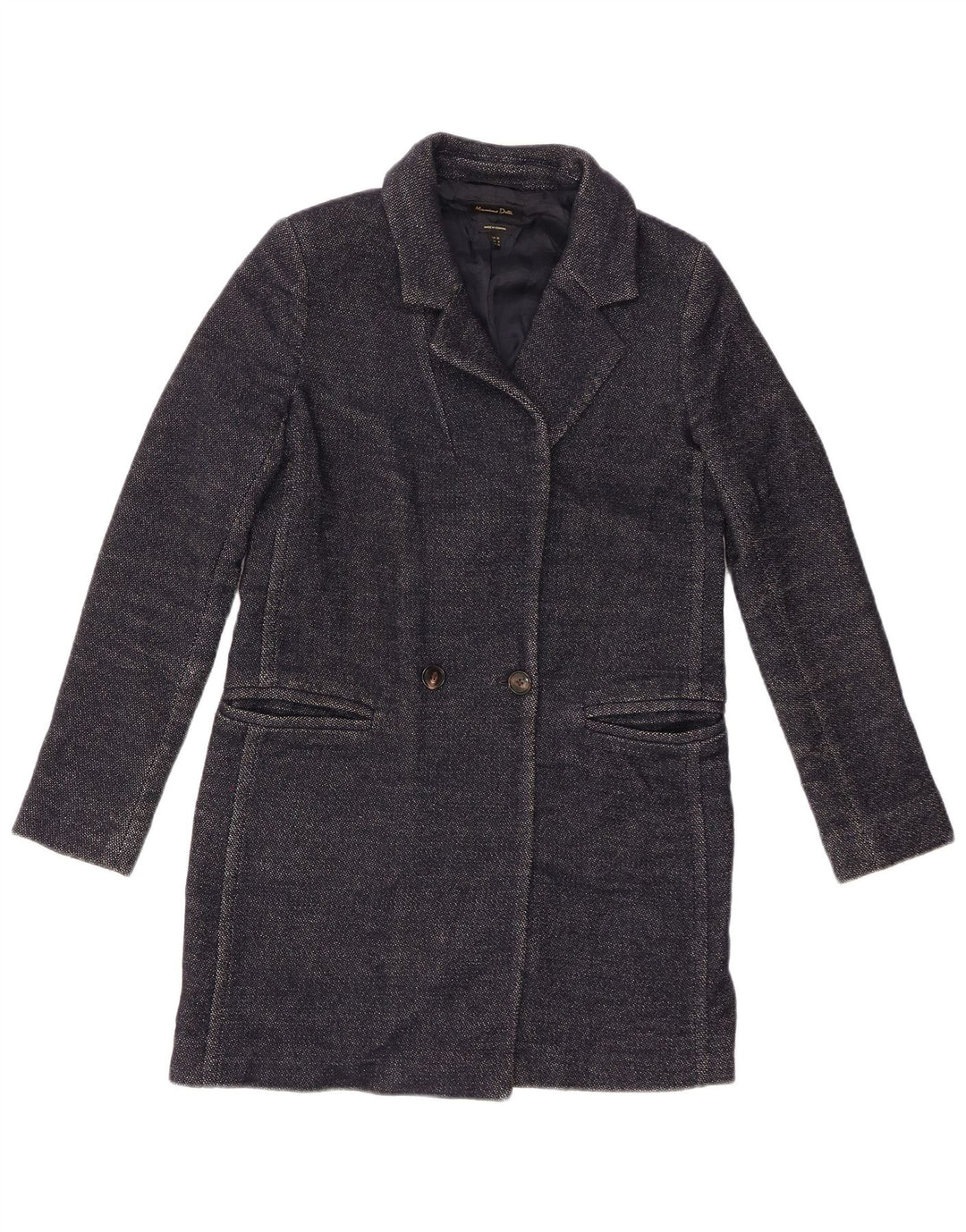 Massimo Dutti Dame Overfrakke EU 36 XS Marineblå Uld