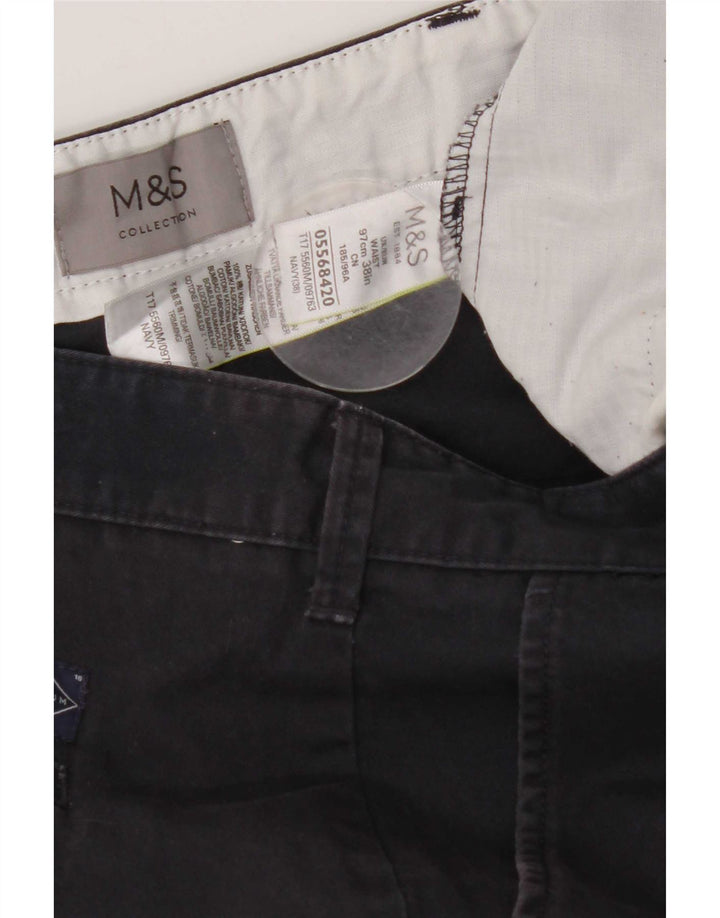 Marks & Spencer Herre Chino Shorts W38 XL Marineblå Bomuld