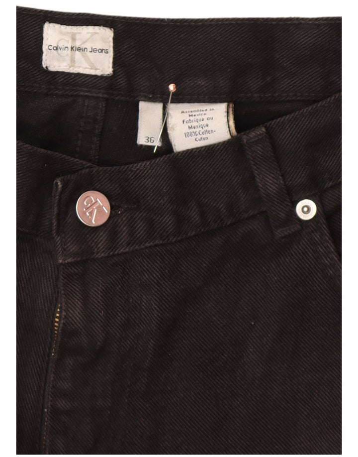 CALVIN KLEIN Kvinder tilspidsede jeans W36 L34 Sort bomuld
