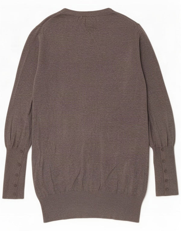 Oasis Womens Oversized Cardigan Sweater UK 10 Small Grey Cotton