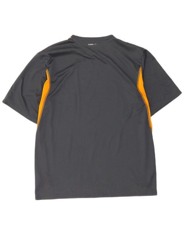 Adidas Herre Climalite T-Shirt Top XL Grå Colourblock Polyester
