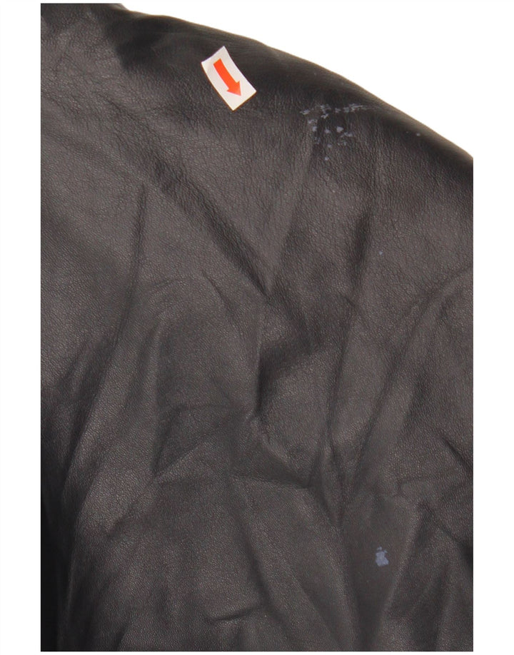 PER ME Dame Læderjakke UK 22 2XL Sort Læder