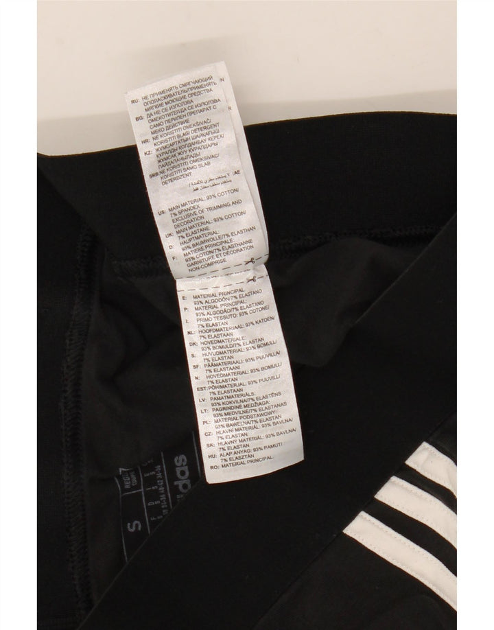 Adidas Womens Regular Fit Leggings UK 8/10 Small Black Bomuld