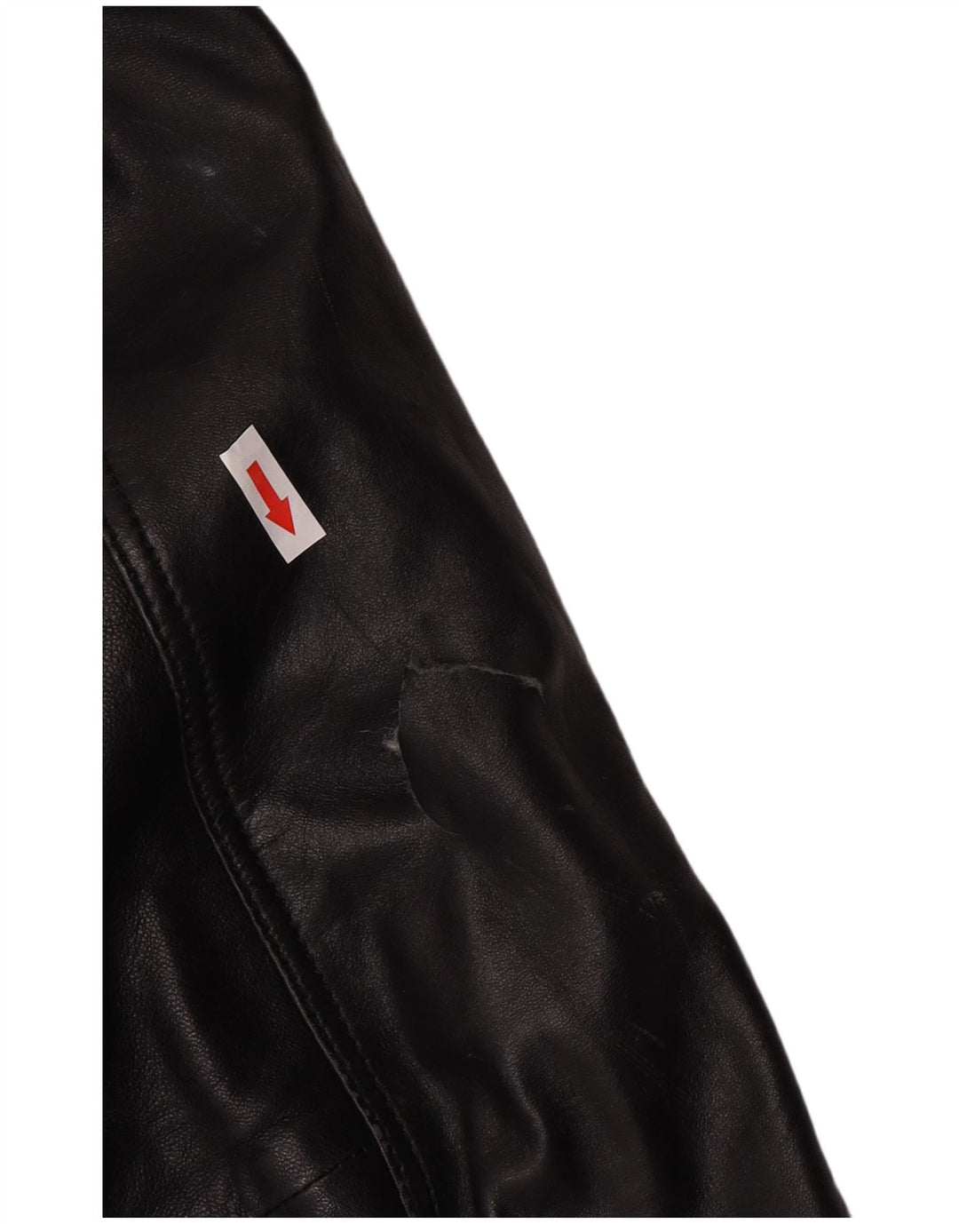 Mustang Herre Læder Racer Jakke UK 44 2XL Sort Læder