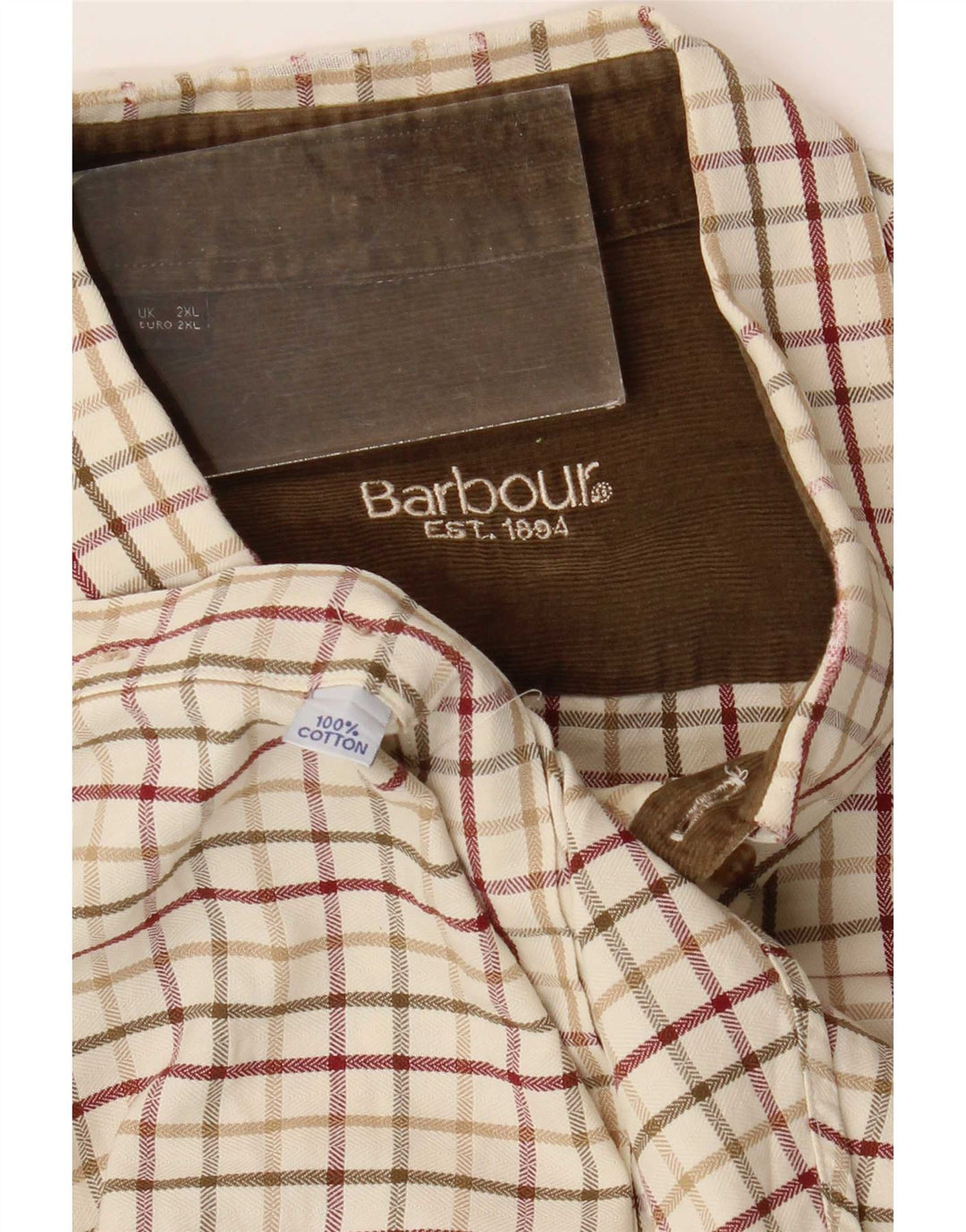 Barbour Herreskjorte 2XL Beige Gingham Bomuld