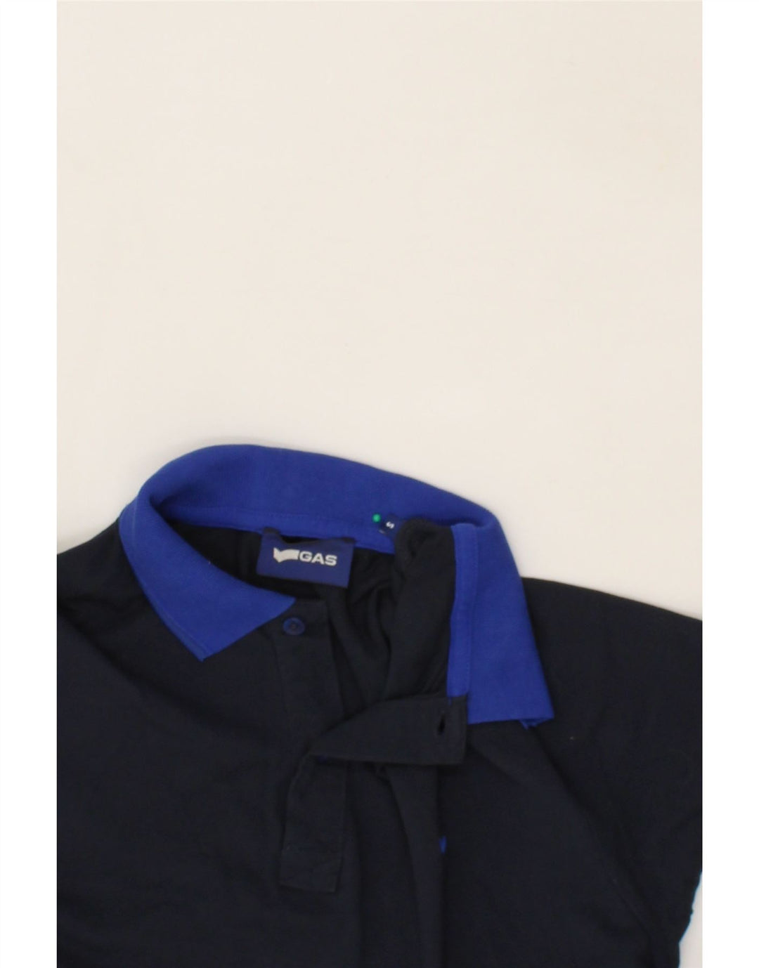 GAS Mens Polo Shirt Small Navy Blue Cotton Vintage Gas and Second-Hand Gas from Messina Hembry 