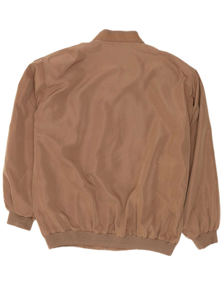 Vintage bomberjakke til mænd UK 42 XL brun polyester