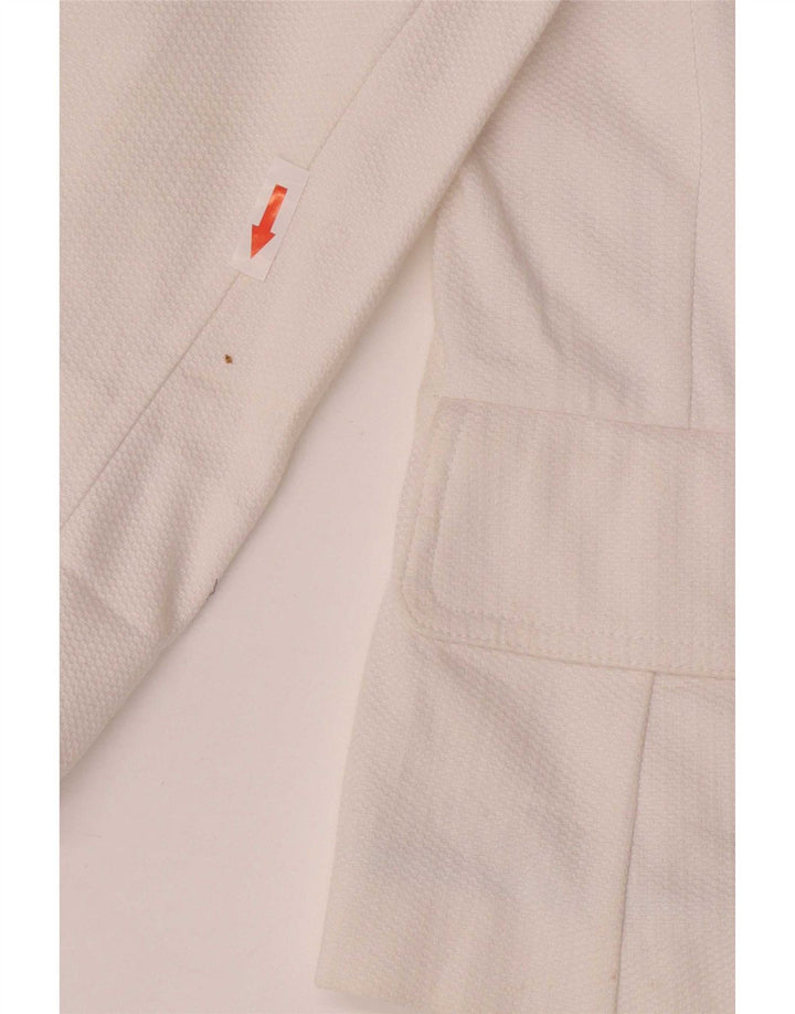 Marks & Spencer Dame 3/4 ærmer 2-knaps blazerjakke UK 14 Medium White