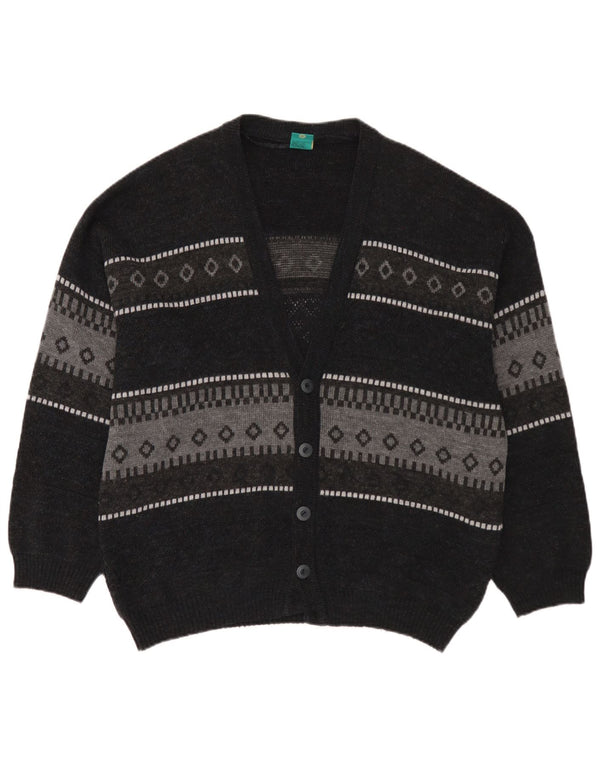 C&A Herre Canda Cardigan Sweater Large Navy Blue Fair Isle Akryl