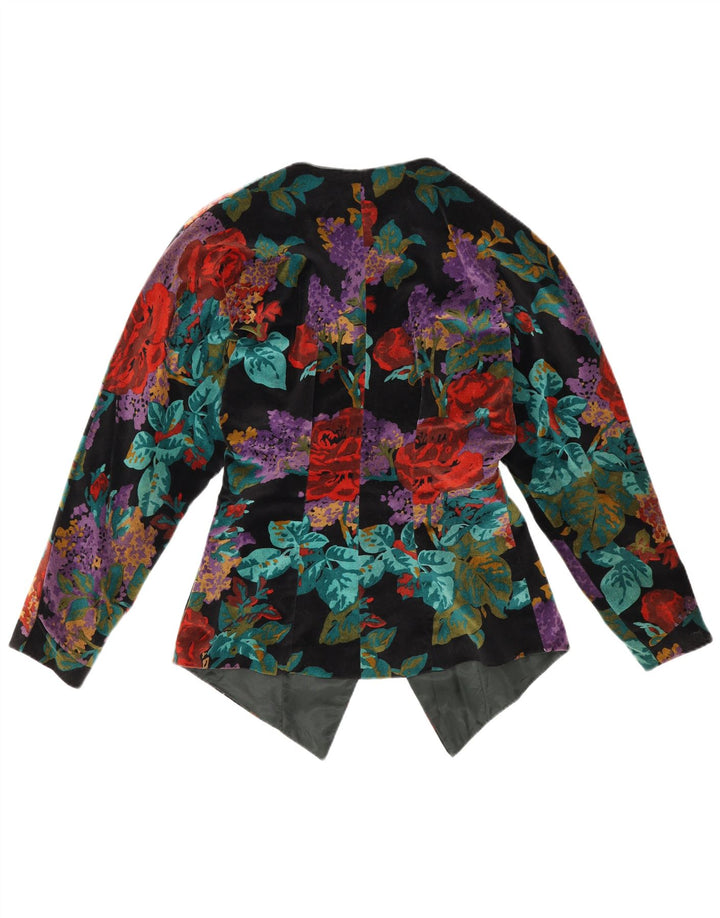 Vintage Dame Blazer Jacket UK 12 Medium Multicolored Floral