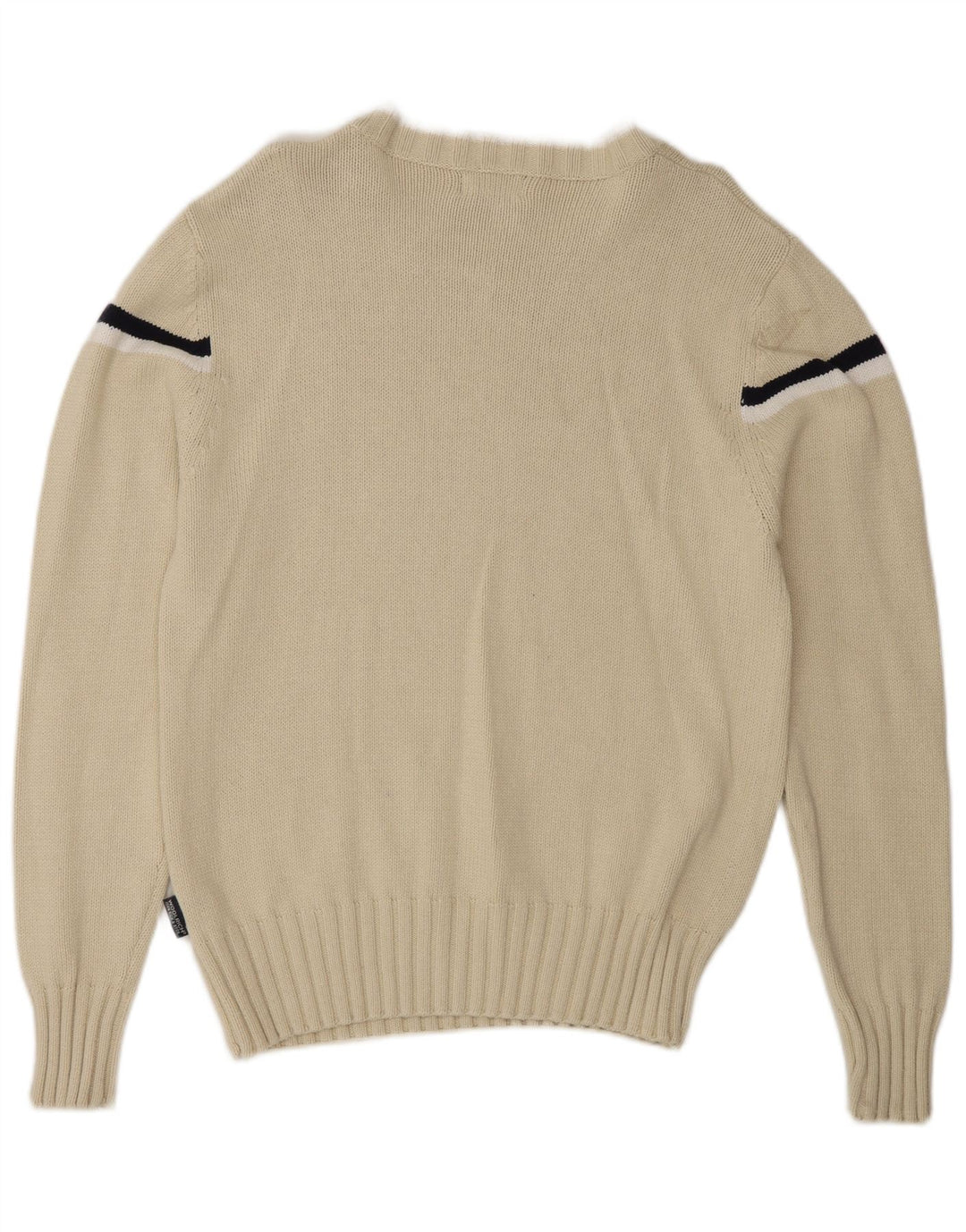 Woolrich Herre Grafisk Boat Neck Jumper Sweater Medium Off White Stribet