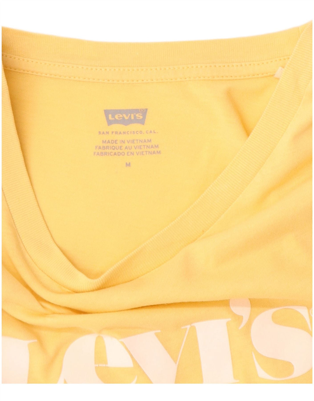Levi's Grafisk T-shirt top til kvinder UK 12 Medium Gul