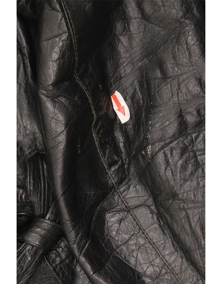 Vintage dame læderjakke IT 48 XL Sort