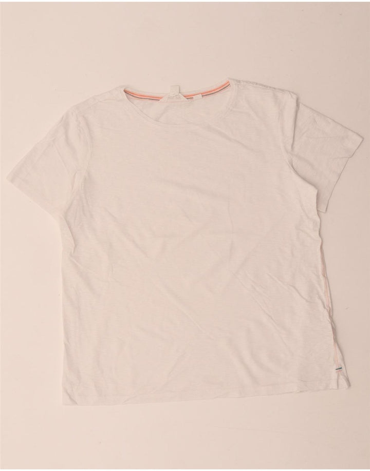 White Stuff T-Shirt Top UK 12 Medium Hvid Bomuld