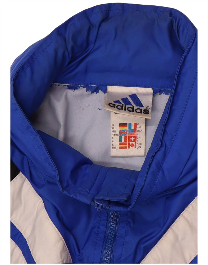 Adidas Regnjakke til mænd UK 44/46 Stor blå farveblok polyamid