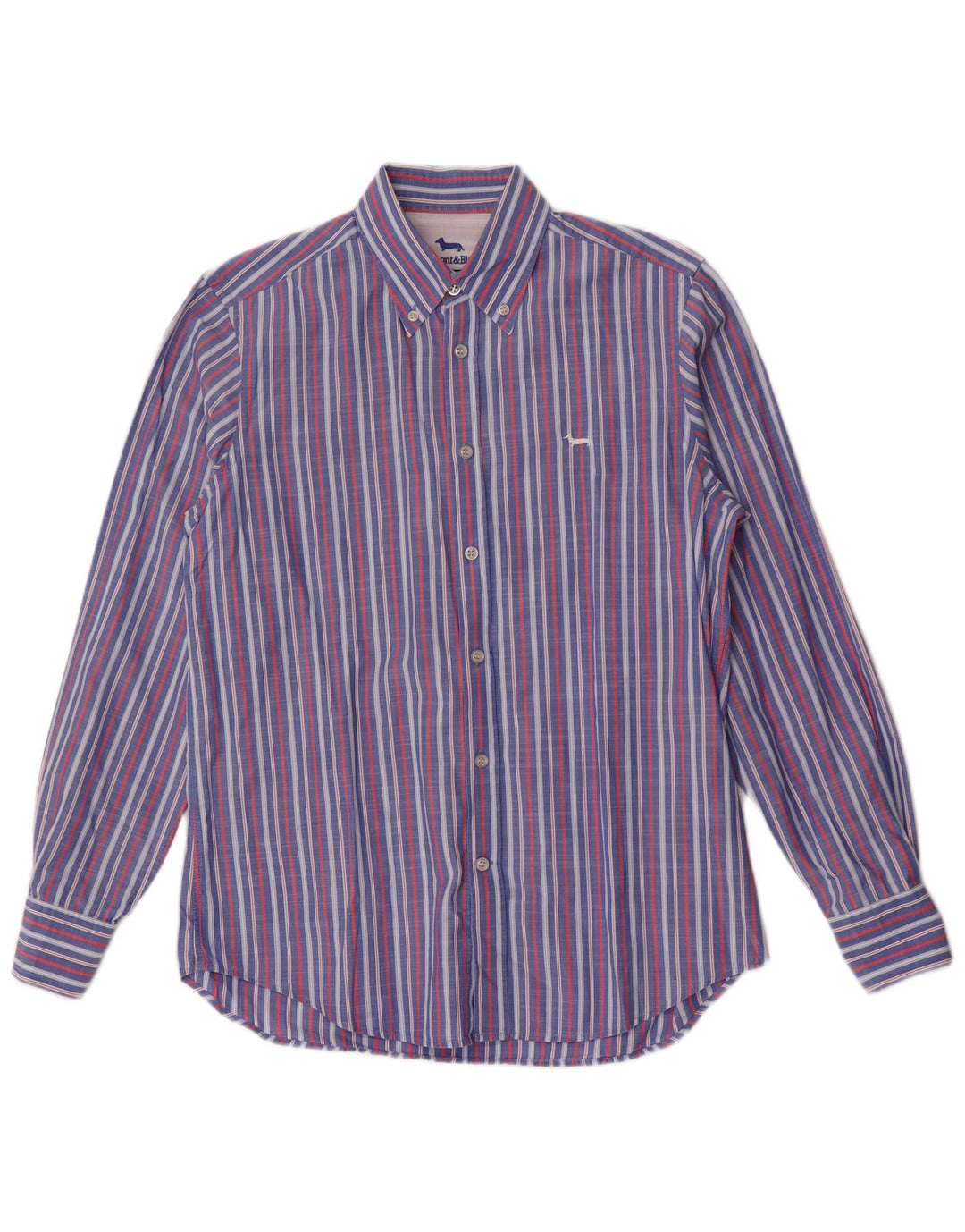Harmont & Blaine Herre Regular Fit skjorte Medium blå stribet bomuld