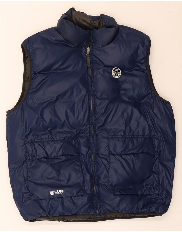 North Sails Herre Polstret Vendbar Gilet UK 42 XL Grå Polyamid