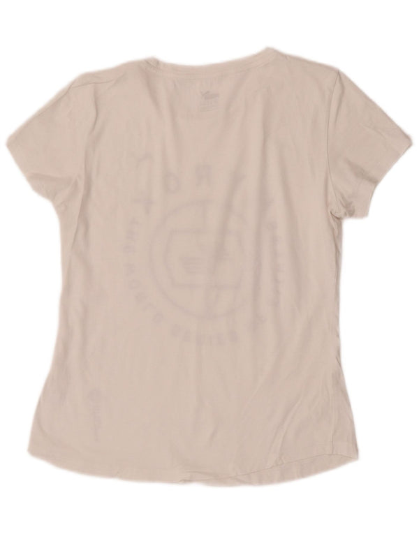 Puma Grafisk T-Shirt Top UK 12 Medium Hvid