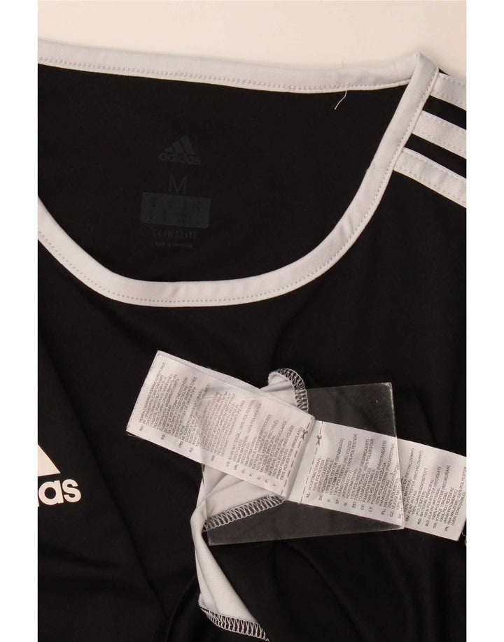 Adidas Herre Climalite T-Shirt Top Medium Sort Colourblock Polyester