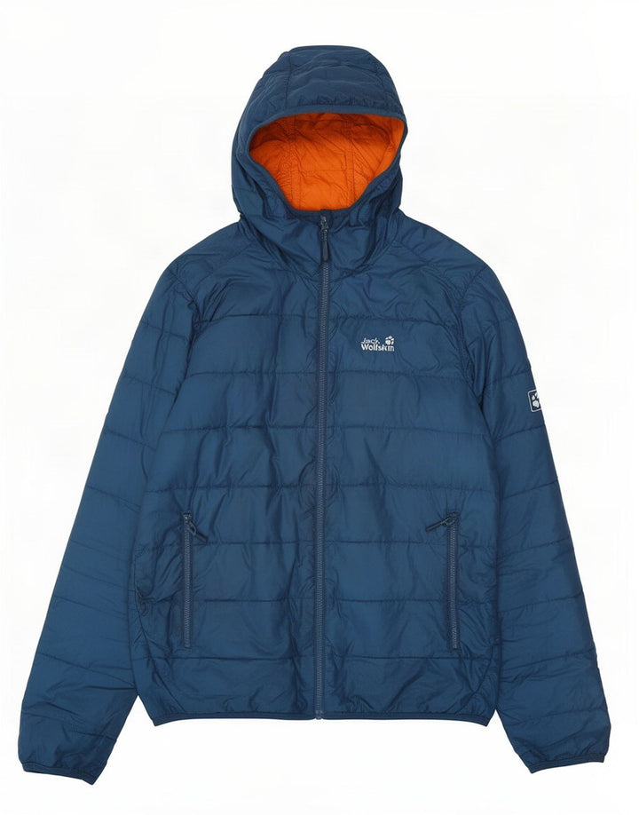 Jack Wolfskin Herre hættepolstret jakke UK 40/42 Medium Blue Polyester