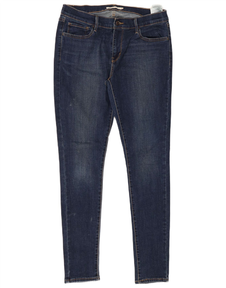 LEVI'S Dame 710 Super Skinny Jeans W32 L30 Blå Bomuld
