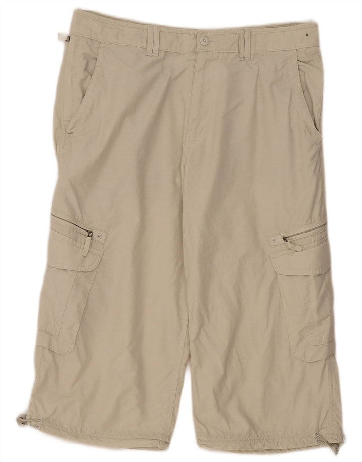 MARKS & SPENCER Herre Cargo Bermuda Shorts W34 Large Beige Bomuld