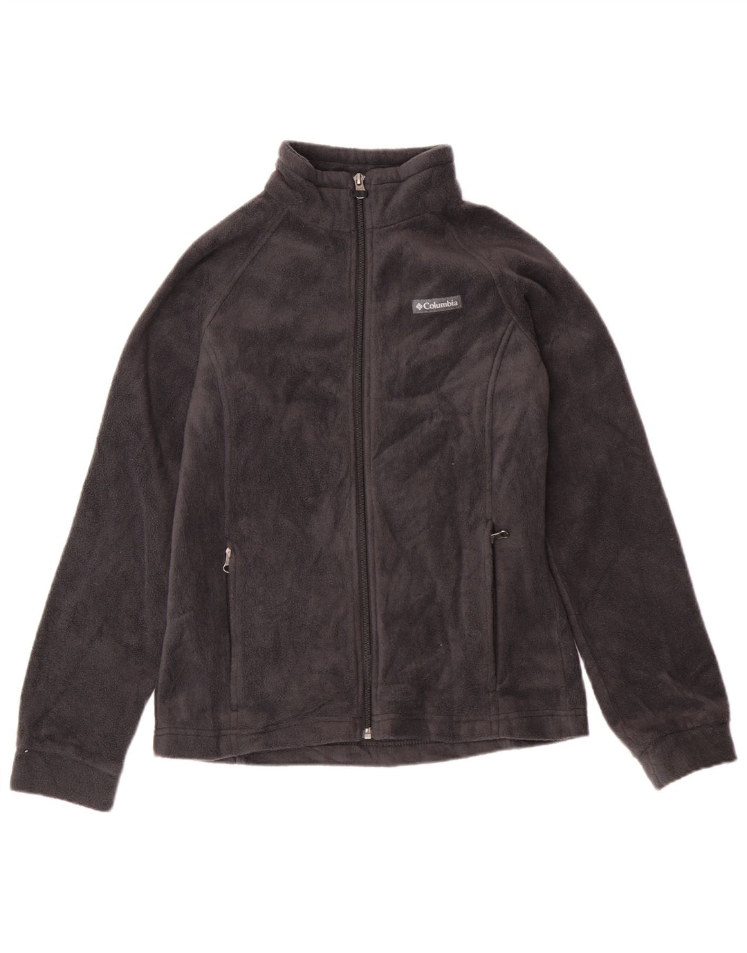 COLUMBIA Girls Fleece Jacket 14-15 Years Large Grey Polyester